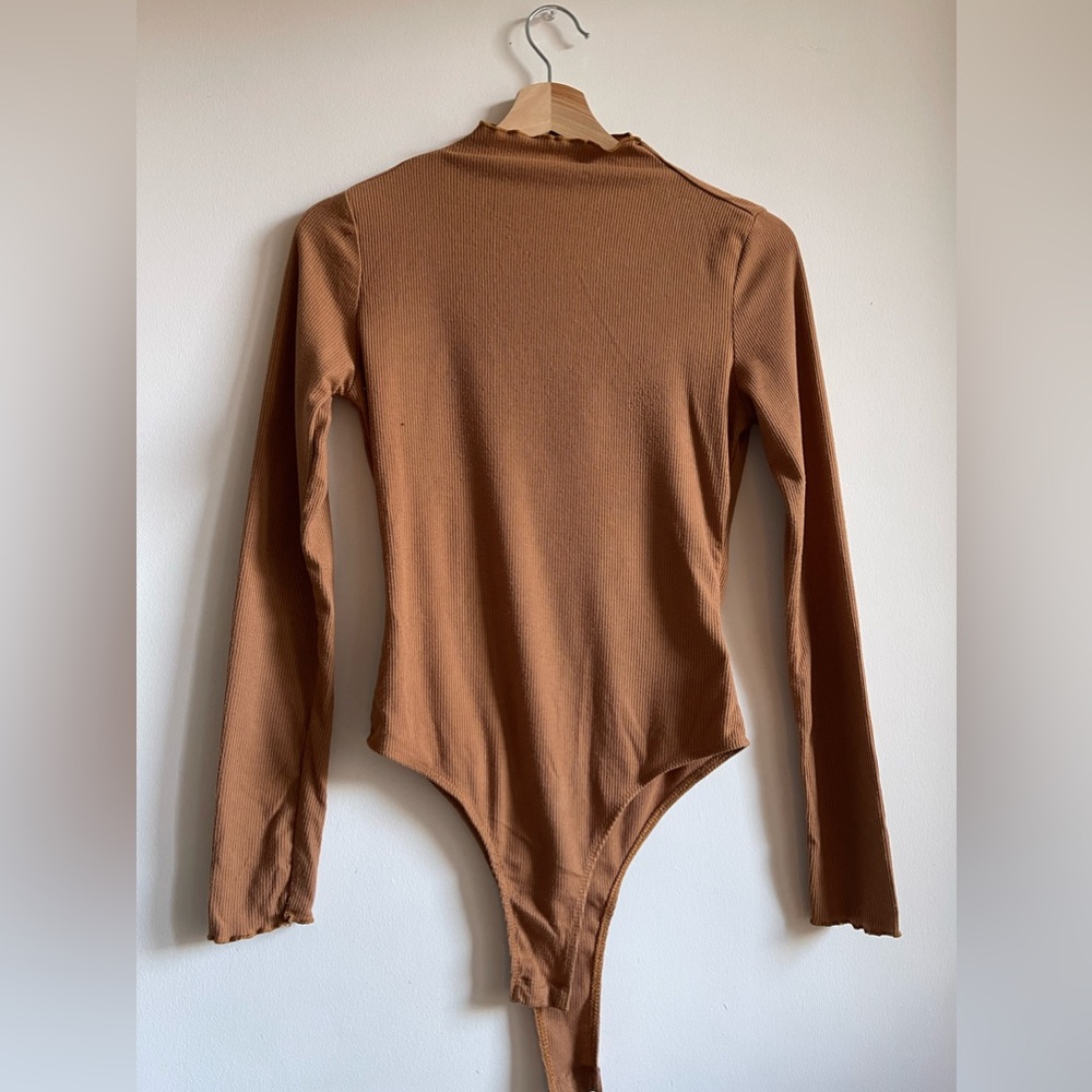 Beige/Tan Mockneck Bodysuit